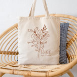 Bolsa Tote Mês de Nascimento Personalizado Flor Dezembro Fume<br><div class="desc">Um belo buquê botânico moderno de Holly em uma cor de terra cotta representa o mês de nascimento de dezembro. O presente ideal para mostrar a sua pessoa favorita o quanto você se importa. Perfeito para todas as ocasiões, incluindo aniversários, melhores amigos, Dia de as mães, presente de damas de...</div>