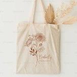 Bolsa Tote Mês de Nascimento Personalizado Flor Novembro Boho<br><div class="desc">Um belo buquê botânico moderno de crisântemos representa o mês de nascimento de novembro. O presente ideal para mostrar a sua pessoa favorita o quanto você se importa. Perfeito para todas as ocasiões, incluindo aniversários, melhores amigos, Dia de as mães, presente de damas de honra, madrinha de casamento, nova mãe,...</div>