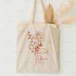 Bolsa Tote Mês de Nascimento Personalizado Flower Julho Fust<br><div class="desc">Uma bela água botânica moderna em um buquê de cor de terra cotta representa o mês de nascimento de julho. O presente ideal para mostrar a sua pessoa favorita o quanto você se importa. Perfeito para todas as ocasiões, incluindo aniversários, melhores amigos, Dia de as mães, presente de damas de...</div>