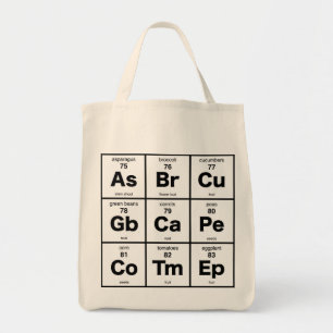 Bolsa Tote Mesa periódica do vegetariano