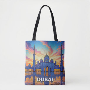 Bolsa Tote Mesquita Grand de Dubai UAE Pôr do Sol