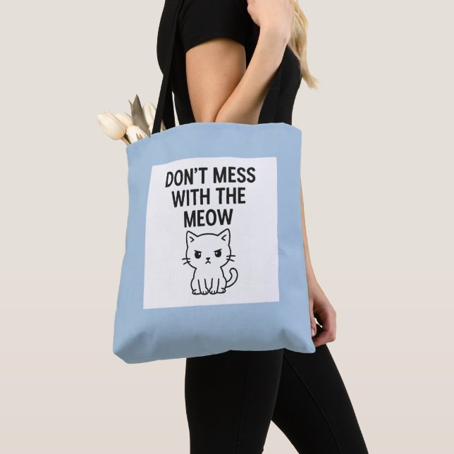 Bolsa Tote Mess With the Meow – Sweet but Psycho Cat (Close Up)