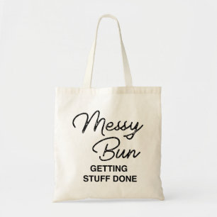Bolsa Tote "Messy Bun Getting Studies Done" Brincadeira Tote 
