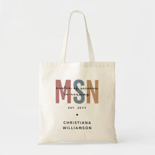 Bolsa Tote Mestre de Ciência em Enfermagem do MSN Personaliza