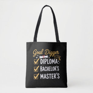 Bolsa Tote Meta de Graduação Mestrado Conquistador Conquistou