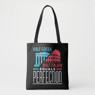 Bolsa Tote Metade Grego Metade Italiano Igual Perfeição