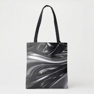 Bolsa Tote Metal Prateado Fluindo