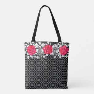 Bolsa Tote Metal, rendas e Rosas