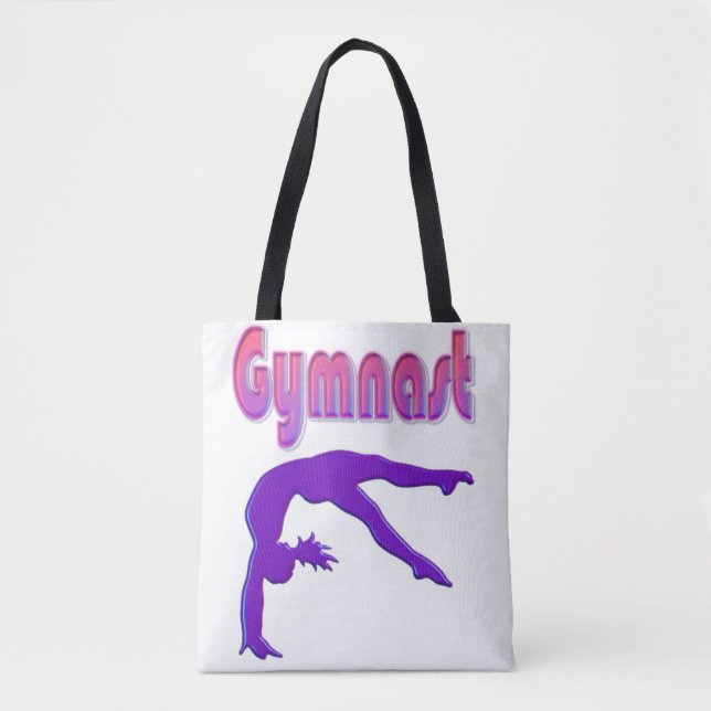 Bolsa Tote Metálico Roxo de Energia do Gymnast (Frente)
