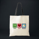 Bolsa Tote Meteorologist Peace Love Weather<br><div class="desc">Peace Love Weather - Cute Meteorology Gift. A cool meteorologist design for a weatherperson who likes rain or shine.</div>