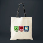 Bolsa Tote Meteorologist Peace Love Weather<br><div class="desc">Peace Love Weather - Cute Meteorology Gift. A cool meteorologist design for a weatherperson who likes rain or shine.</div>