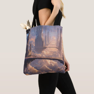 Bolsa Tote Metrópole Flutuante nas Nuvens