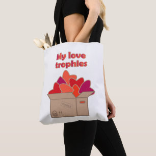 Bolsa Tote Meu amor troféu no cheio de Namorados corações