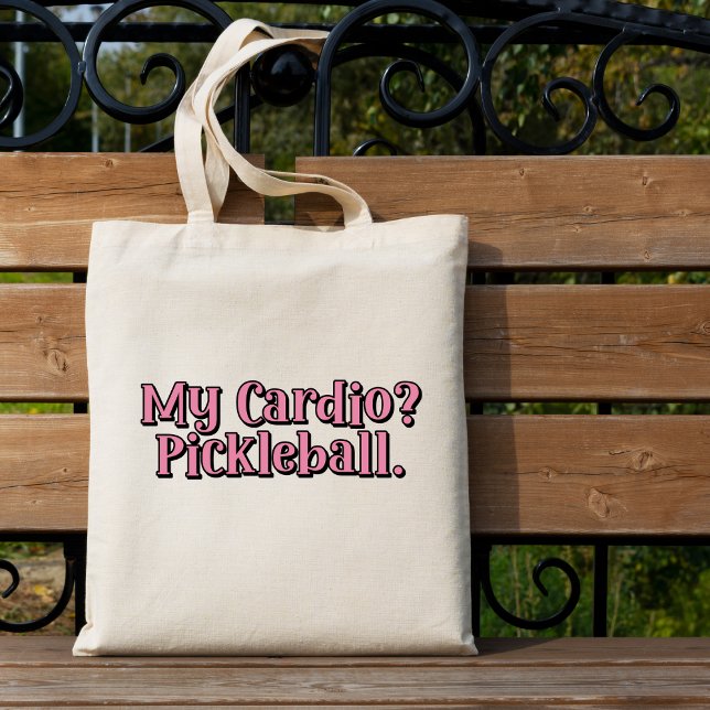Bolsa Tote Meu Cardio? Pickleball. Tipografia Engraçada (Criador carregado)