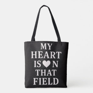 Bolsa Tote Meu Coração está naquele campo - Coração da Tipogr