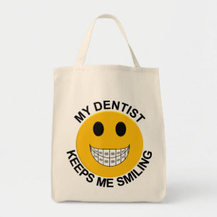 Bolsa Tote Meu Dentista Me Mantém Sorridente - Saco De Tote
