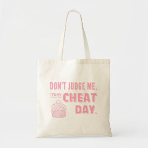 Bolsa Tote Meu Dia de Trampa Cupcake Rosa Humor Dietético