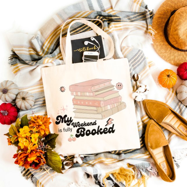 Bolsa Tote Meu Fim de Semana é Livros Rosa Totalmente Tortos, (Criador carregado)