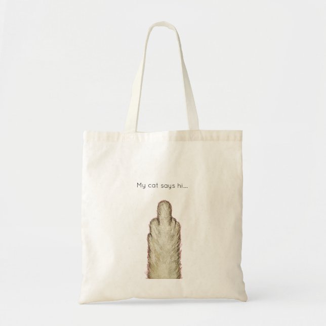 Bolsa Tote Meu gato diz olá... (Frente)
