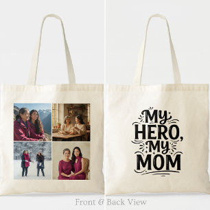 Bolsa Tote Meu Herói Minha Mãe Negrito Quatro Fotos Grade Per