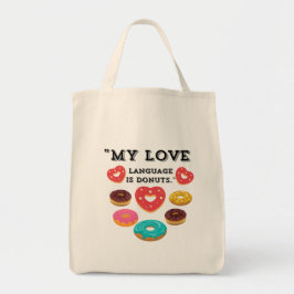 BOLSA TOTE MEU IDIOMA DE AMOR É ROSQUINHA