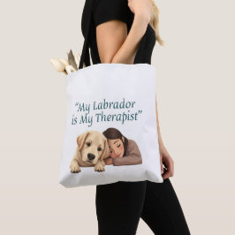 Bolsa Tote Meu Labrador é Meu Terapeuta – Camiseta Engraçada 