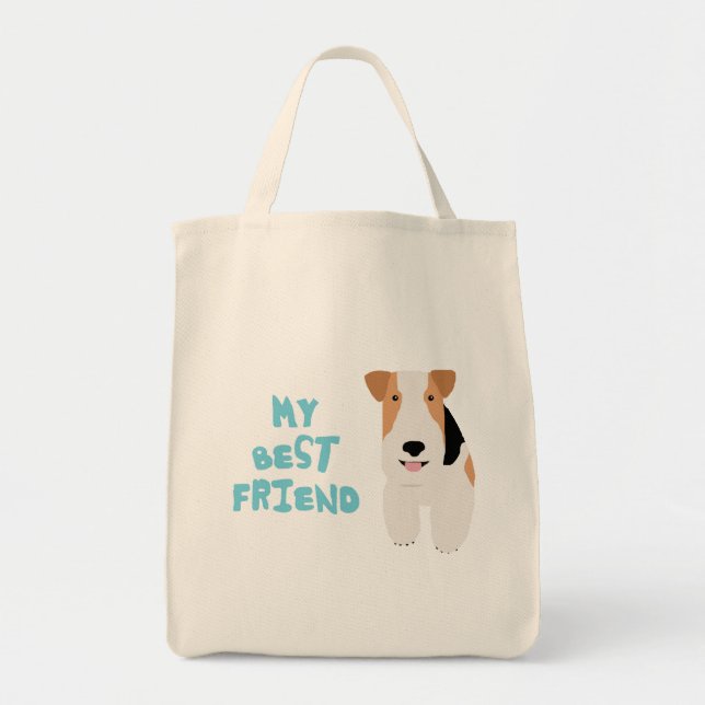 Bolsa Tote Meu melhor amigo Fox Terrier (Frente)