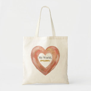 Bolsa Tote Meu Mundo Mãe Pintou Coração