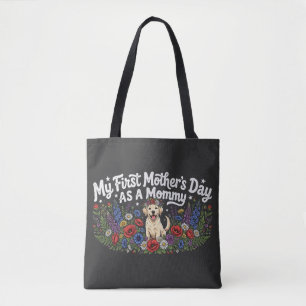 Bolsa Tote Meu Primeiro Dia das Mães como Mamãe Canina Golden