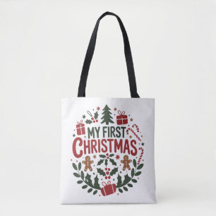 Bolsa Tote Meu Primeiro Natal 1º Natal Família Correspondente