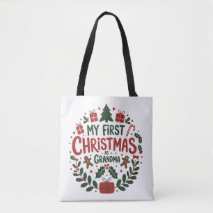 Bolsa Tote Meu Primeiro Natal como Avó Família Combinando