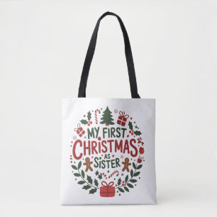 Bolsa Tote Meu Primeiro Natal Como Irmã Família Correspondênc