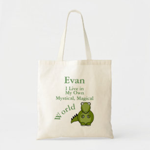 Bolsa Tote Meu próprio dinossauro verde do mundo mágico
