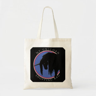 Bolsa Tote Meu Saco de Compras do Unicórn (azul e vermelho)