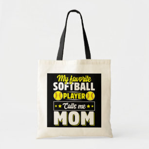 Bolsa Tote Meu Softball favorito me chama de mãe