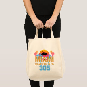 Bolsa Tote Miami Straight Outta The 305 Vintage Pôr do Sol Ne