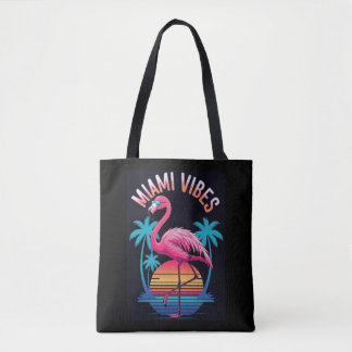 Bolsa Tote Miami Vibes Summer Flamingo Design-63454