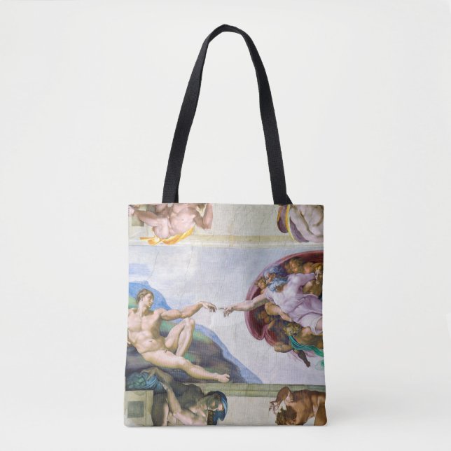 Bolsa Tote Michelangelo - Criação de Adão, Capela Sistina (Frente)