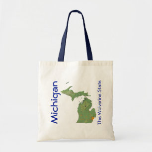 Bolsa Tote Michigan Map Bag