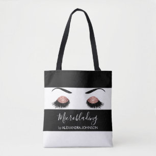 Bolsa Tote Microblading Moderno com brilho brilhante Dourado 
