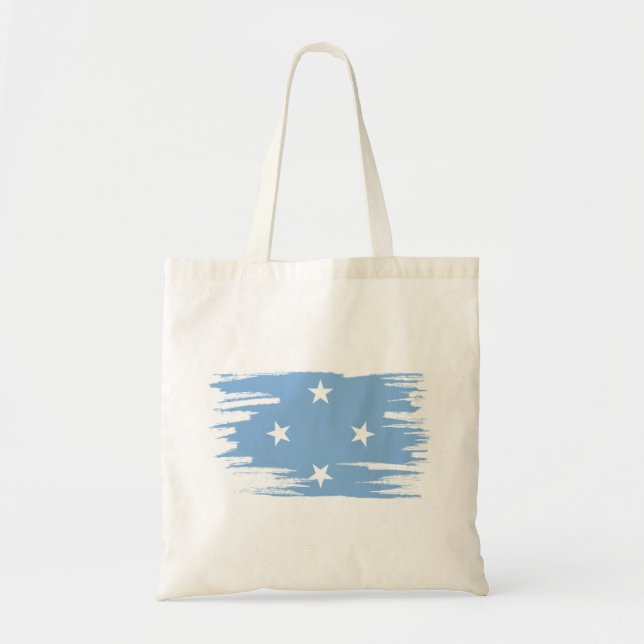 Bolsa Tote Micronésia Flag Brush Art (Frente)