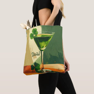 Bolsa Tote Mid Century Modern Shamrock Martini Sláinte!