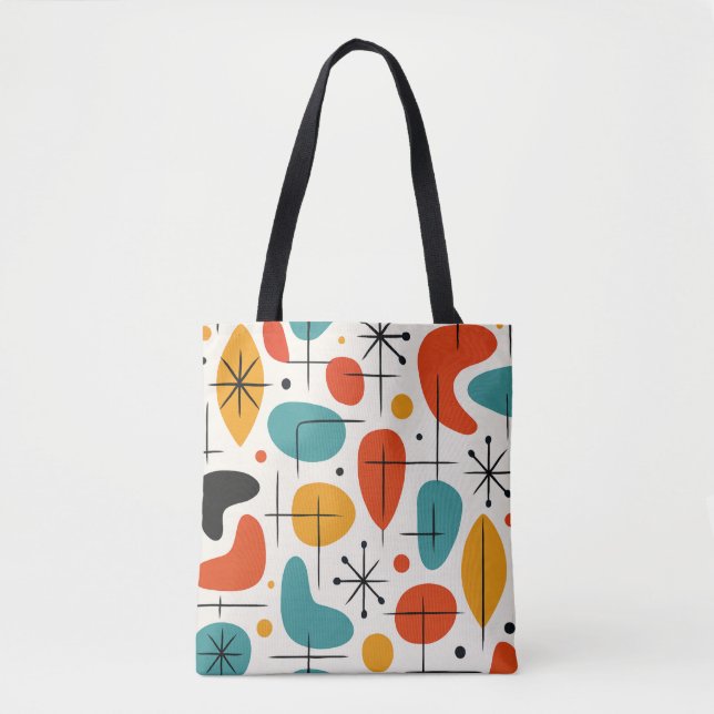 Bolsa Tote Mid Century Modern Starburst Pattern (Frente)
