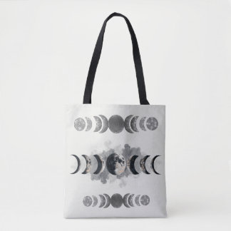 Bolsa Tote Mid-Century Moon Phases Totem Poster | Bauhaus Geo