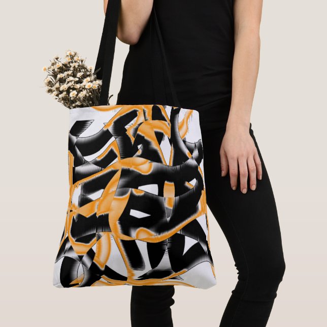 Bolsa Tote Mídia estranha de fitas queimadas, arranhão branco (Close Up)