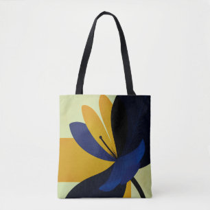 Bolsa Tote Midnight Bloom – Gráficos Florais Modernos e Ousad