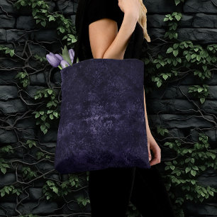 Bolsa Tote Midnight Velvet Damask Indigo Purple Grunge Glam