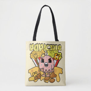 Bolsa Tote Mikitiez anime popcornando queijo caramelo engraça