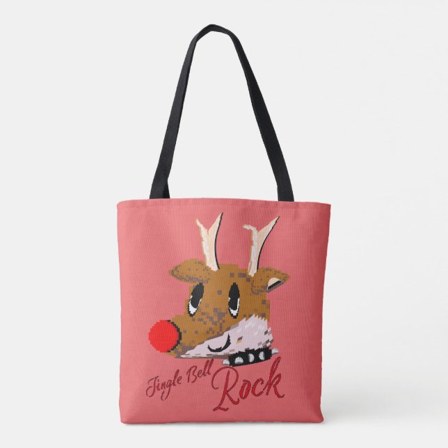 Bolsa Tote Mikitiez jinglebellrock punk gothmas reindeer (Verso)