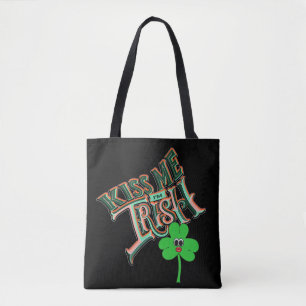 Bolsa Tote Mikitiez rua verde-trevo irlandês.